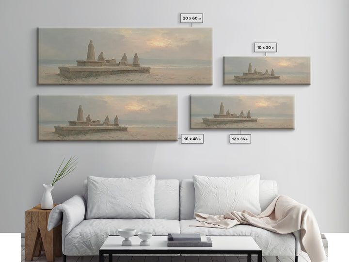 Seaside Offering Dawn | Framed Canvas Print | Christian Art Canvas | Christian Painting | Modern Christian Art | Panoramic Print | Christia