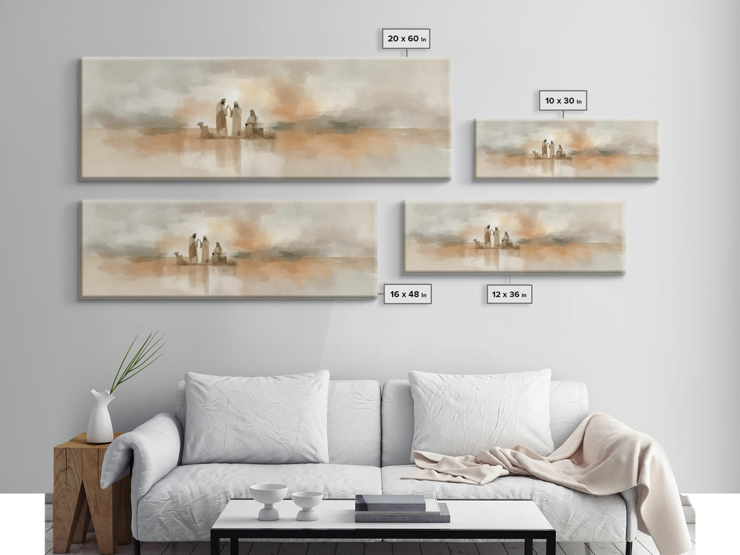 Quiet Desert Teachings – Framed Canvas Print – Christian Art Canvas – Modern Christian Art – Jesus Painting – Panoramic Art – Christian Wal