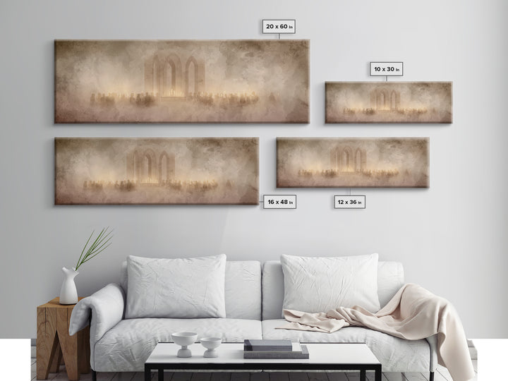 Sanctuary Of Glory – Framed Canvas Print – Christmas Art – Panoramic Art – Christian Wall Art – Christian Art Canvas – Christian Christmas