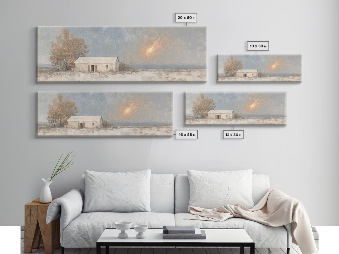 Silent Stable Light – Framed Canvas Print – Christian Art Canvas – Panoramic Wall Art – Christmas Art – Christian Wall Art – Jesus Painting