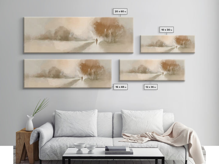Walk Of Still Grace, Framed Canvas Print, Panoramic Painting, Christian Art Canvas, Jesus Painting, Christian Wall Art, Minimalist Christia