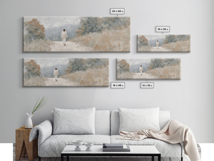Light Of The Savior, Framed Canvas Print, Panoramic Wall Art, Christian Art Canvas, Jesus Painting, Christian Art, Unique Christian Art