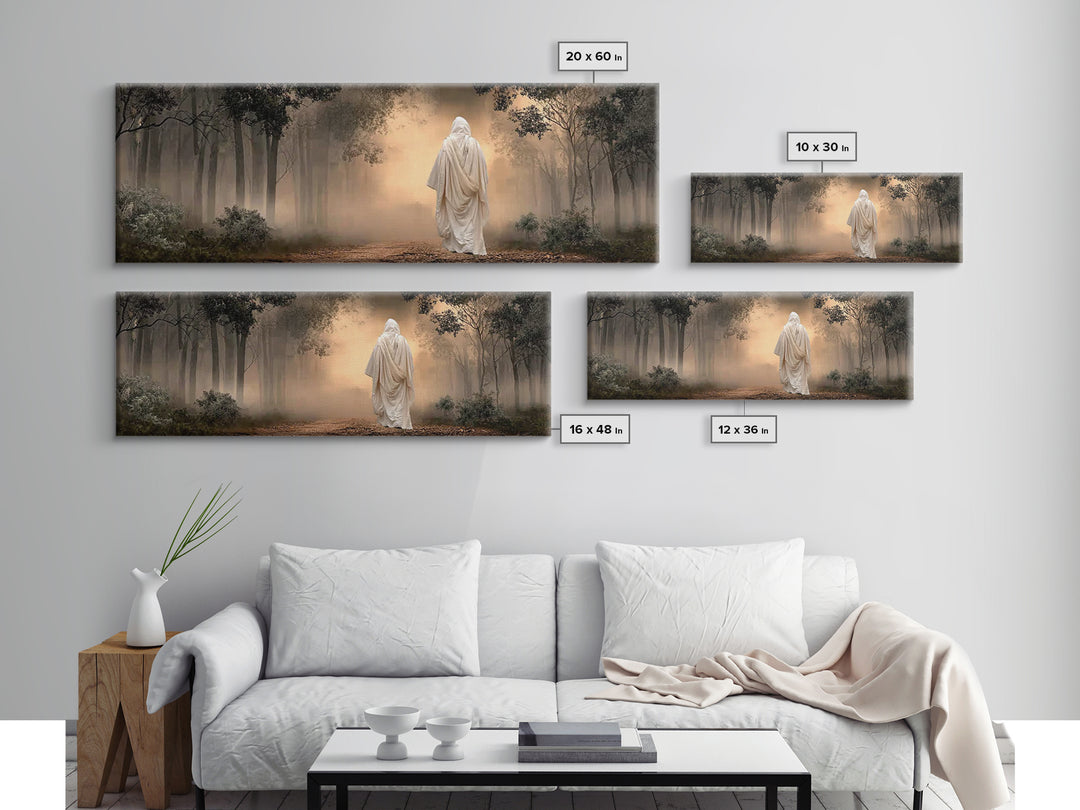 Quiet Hills Of Faith – Framed Canvas Print – Panoramic Painting – Christian Art – Jesus Painting – Christian Art Canvas – Subtle Christian