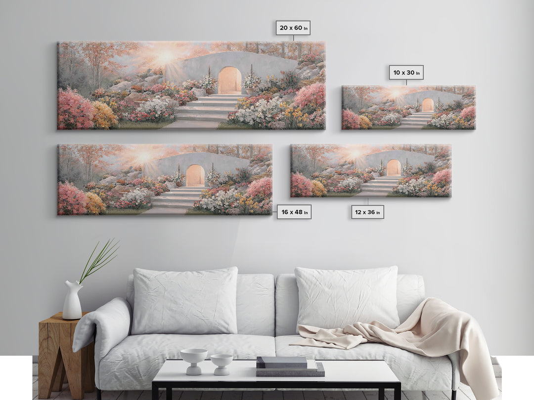 Sacred Forest Journey | Framed Canvas Print | Panoramic Frame | Christian Art | Jesus Painting | Christian Art Canvas | Moody Christian Art