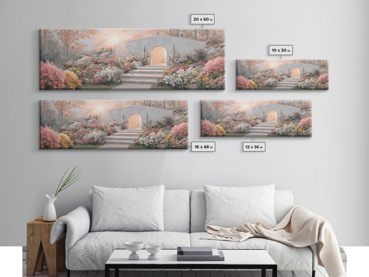 Sacred Forest Journey | Framed Canvas Print | Panoramic Frame | Christian Art | Jesus Painting | Christian Art Canvas | Moody Christian Art