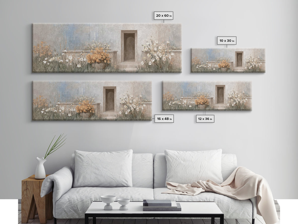Radiant Stone Refuge – Framed Canvas Print – Christian Christmas Art – Panoramic Art – Christian Art Canvas – Jesus Painting – Christian Wa