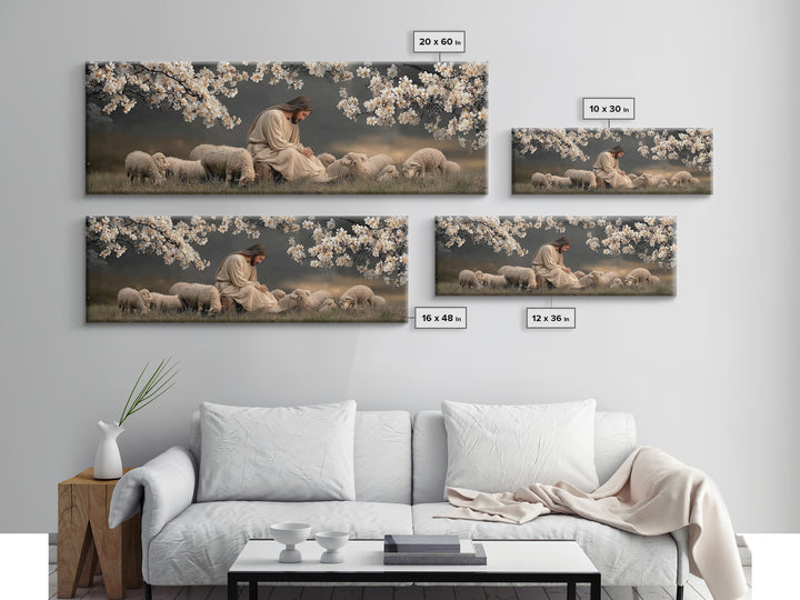 Stillness Of Grace | Framed Canvas Print | Panoramic Frame | Christian Wall Art | Christian Art Canvas | Christian Christmas Art | Jesus Pa