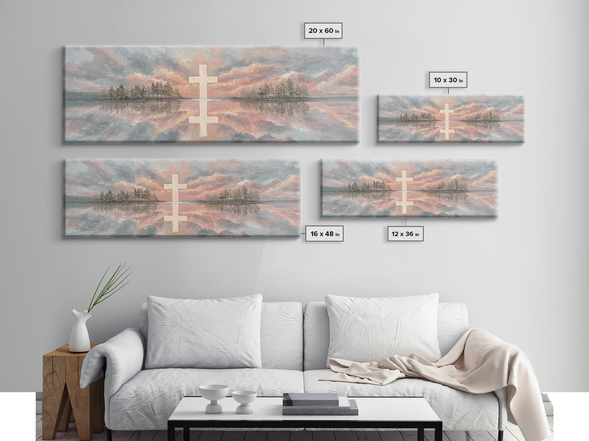 Heavenly Sky Promise – Framed Canvas Print – Christian Art Print – Panoramic Painting – Christian Wall Art – Christian Gift – Christmas Art