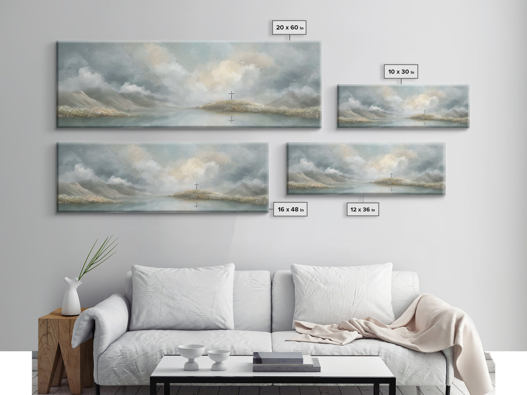 Light Of Redemption, Framed Canvas Print, Christian Painting, Panoramic Wall Art, Christian Art Canvas, Jesus Painting, Christian Decor