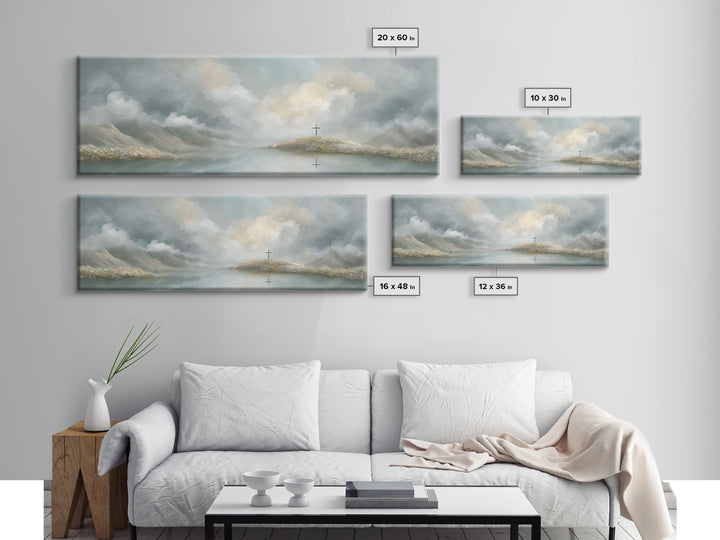 Light Of Redemption, Framed Canvas Print, Christian Painting, Panoramic Wall Art, Christian Art Canvas, Jesus Painting, Christian Decor