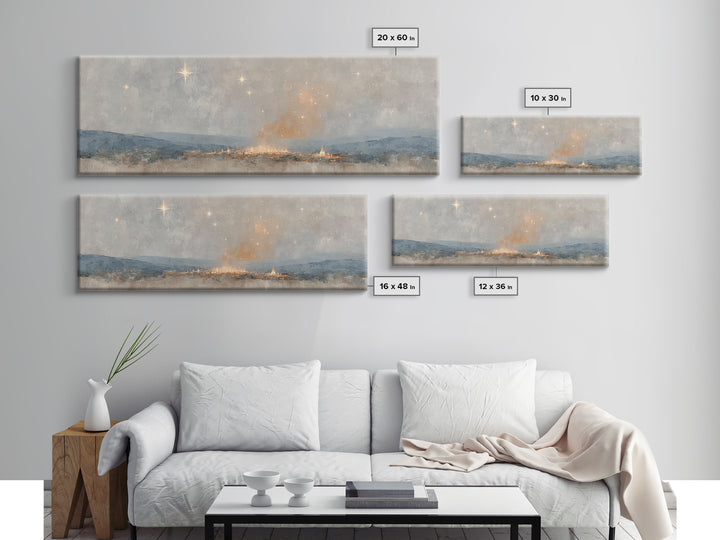 Guiding Star Journey, Framed Canvas Print, Panoramic Art, Christian Christmas Art, Christian Art Canvas, Christmas Wall Art, Christian Art