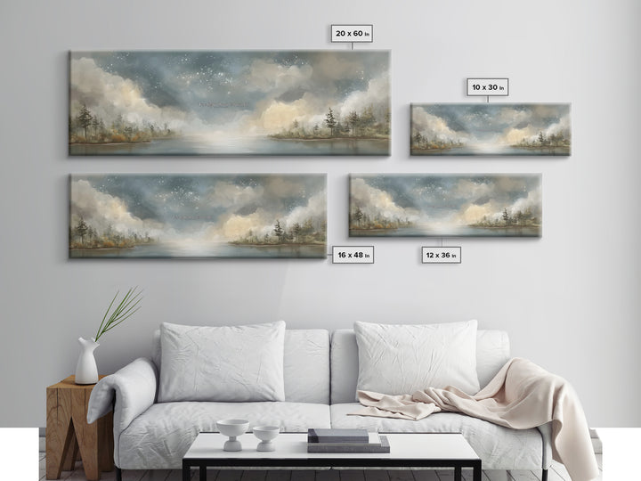 Heaven’s Quiet Light | Framed Canvas Print | Christian Art Work | Panoramic Wall Art | Christian Art Canvas | Christian Decor | Christmas A
