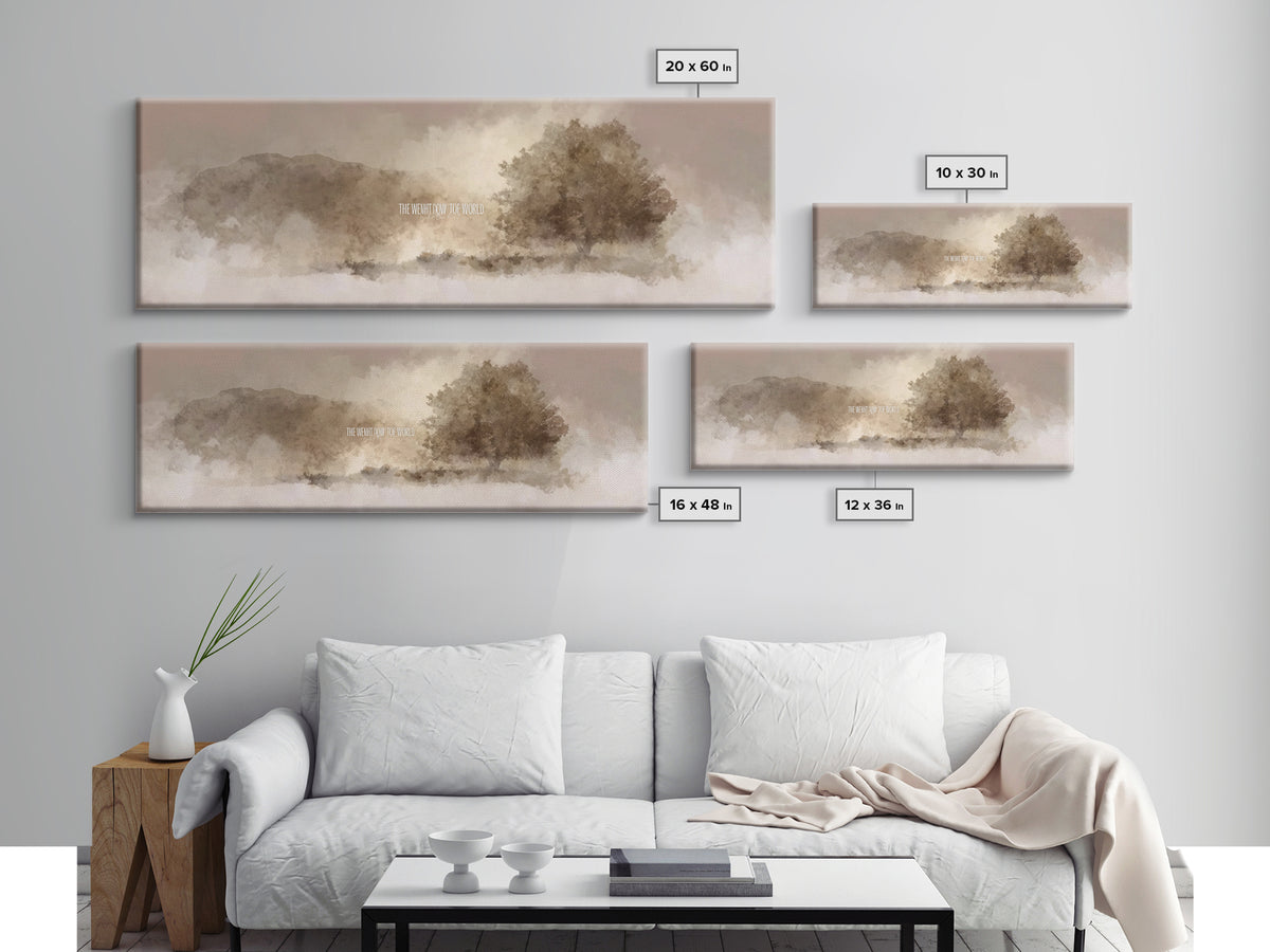 Valley Of His Light, Framed Canvas Print, Christian Art Canvas, Panoramic Painting, Christian Wall Art, Christian Art Gift, Subtle Christia