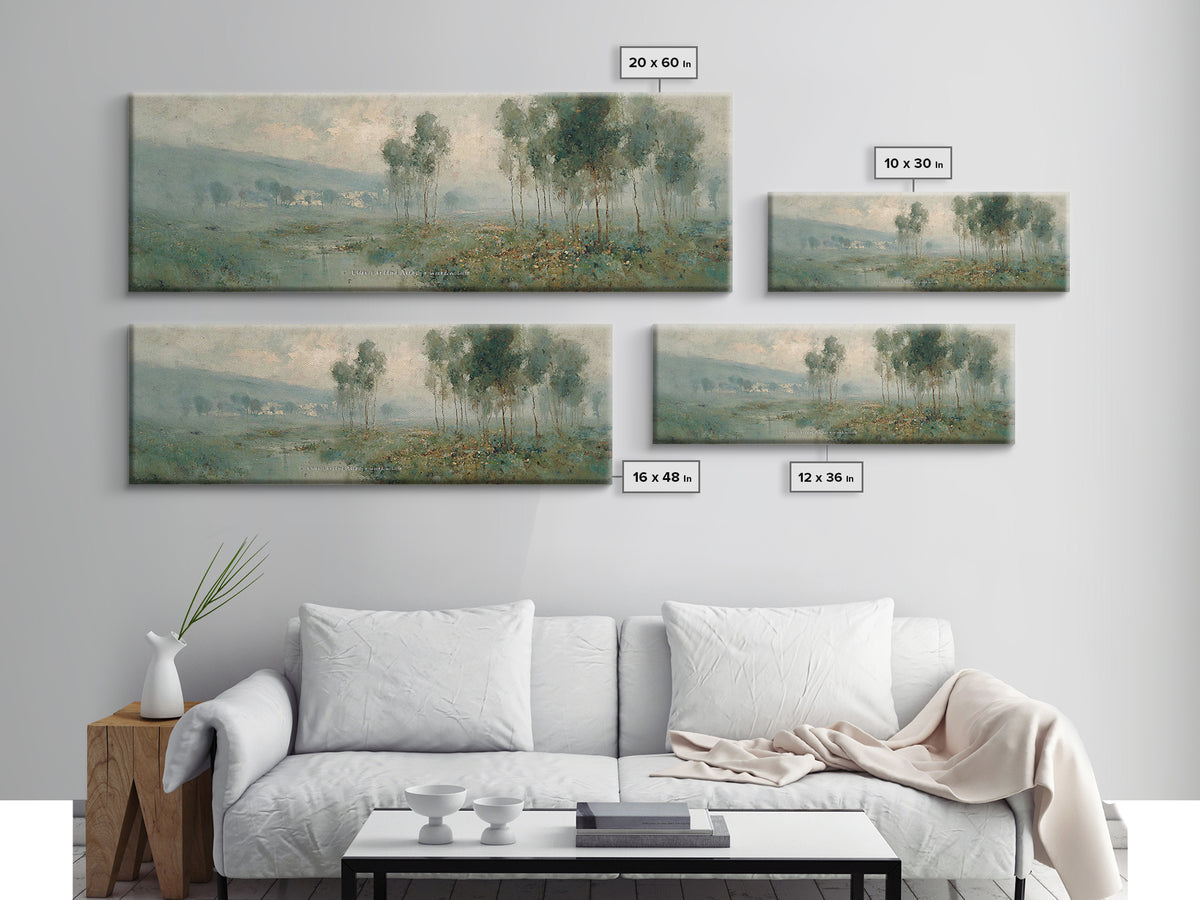 Morning Grace Meadow – Framed Canvas Print – Christian Art Painting – Panoramic Print – Christian Wall Art – Christian Art Canvas – Christi