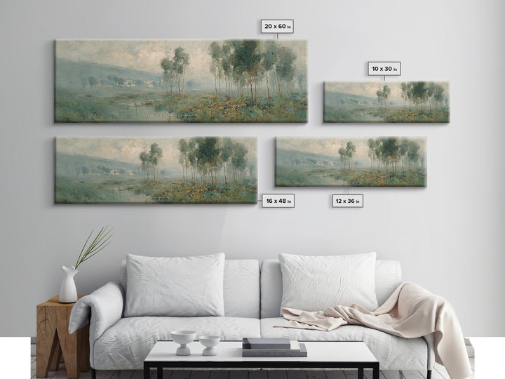 Morning Grace Meadow – Framed Canvas Print – Christian Art Painting – Panoramic Print – Christian Wall Art – Christian Art Canvas – Christi
