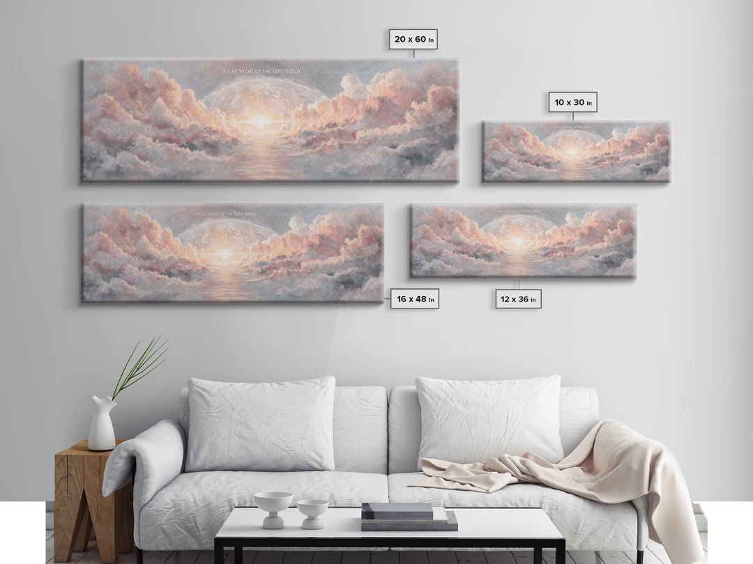 Heavenly Dawn Light – Framed Canvas Print – Christian Wall Art – Christian Art Canvas – Panoramic Art – Jesus Painting – Christmas Art