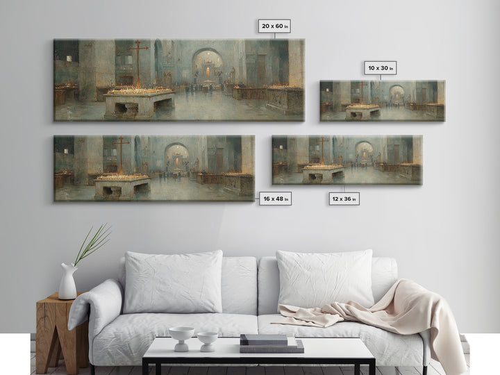 Silent Chapel Peace – Framed Canvas Print – Christian Art Canvas – Panoramic Wall Art – Christmas Art – Christian Wall Art – Christian Gift