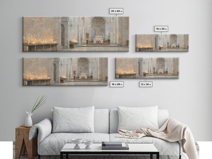 Holy Quiet Evening | Framed Canvas Print | Christian Art Canvas | Panoramic Frame | Christmas Art | Christian Wall Art | Christian Decor