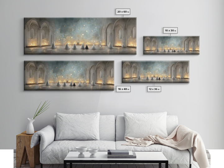 Riverside Shepherd Calm | Framed Canvas Print | Jesus Painting | Christian Wall Art | Panoramic Art | Christian Art Canvas | Christian Gift