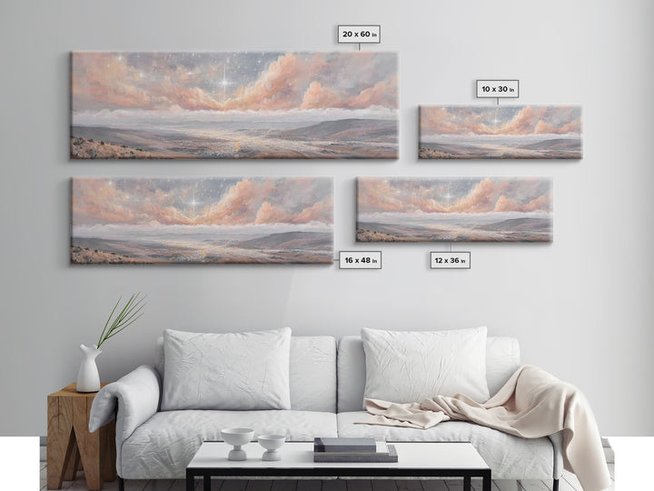 The Guiding Star – Framed Canvas Print – Christian Wall Art – Panoramic Art – Christian Art Canvas – Christmas Art – Christian Decor
