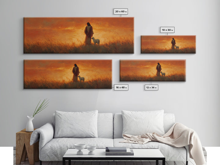Hillside Promise | Framed Canvas Print | Christian Art Work | Jesus Painting | Extra Wide Art | Christian Christmas Art | Christian Decorat