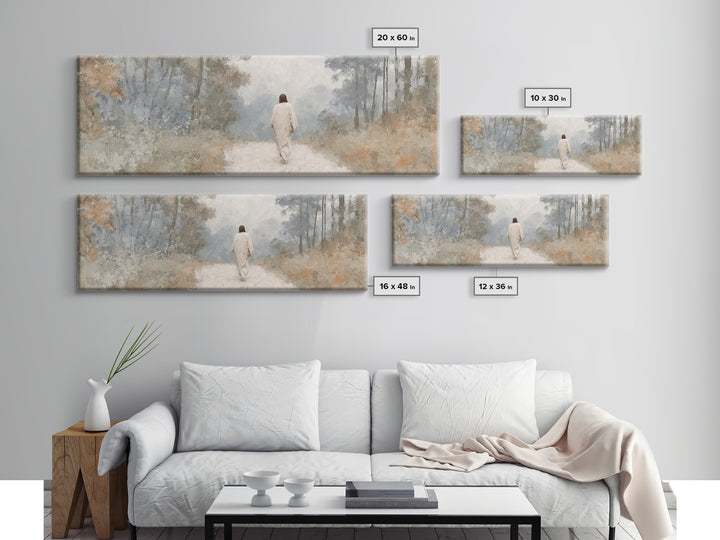 Waters Of Stillness – Framed Canvas Print – Christian Art Painting – Jesus Canvas Art – Panoramic Art – Christian Christmas Art – Subtle Ch