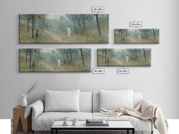 Forest Of Glory – Framed Canvas Print – Christian Wall Art – Panoramic Art – Jesus Painting – Christian Art Canvas – Modern Christian Art –
