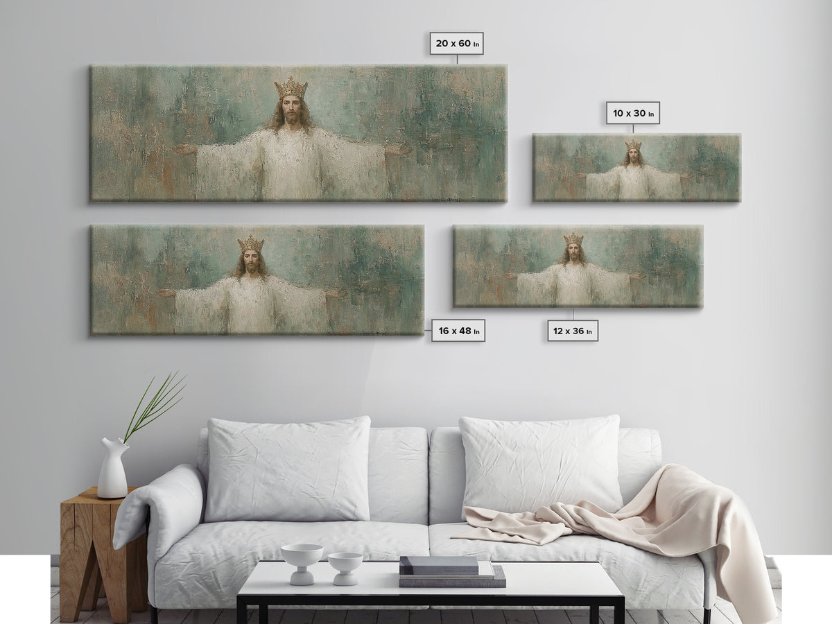 Whispered Hope, Framed Canvas Print, Panoramic Wall Art, Christian Art Canvas, Abstract Christian Art, Modern Christian Painting, Christian