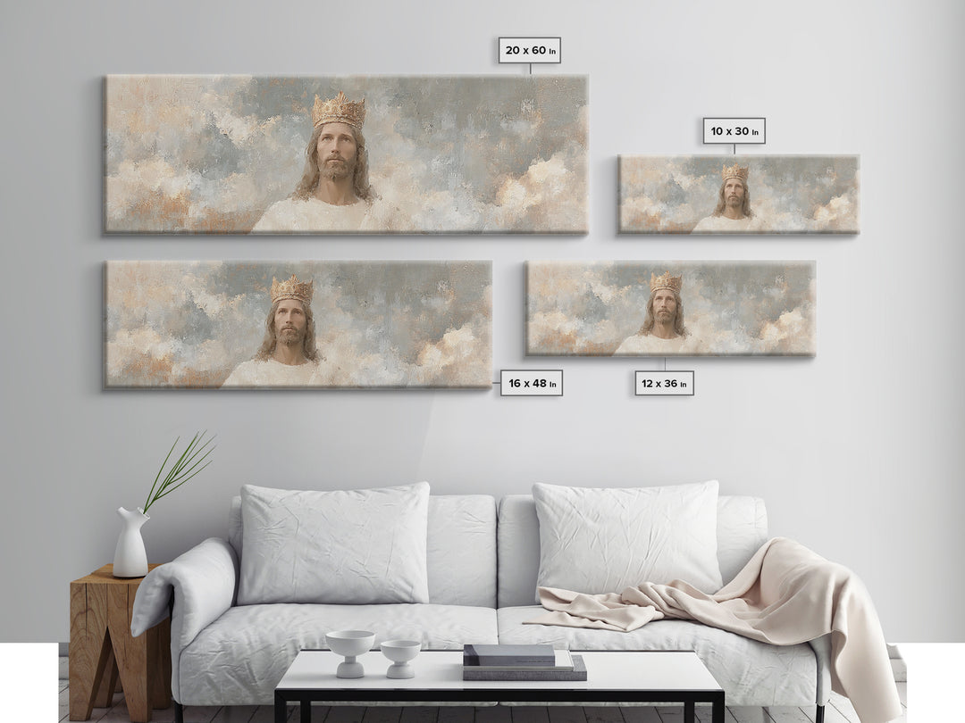 Radiant Crown Light, Framed Canvas Print, Panoramic Painting, Christian Wall Art, Jesus Painting, Christian Art Canvas, Modern Christian Ar