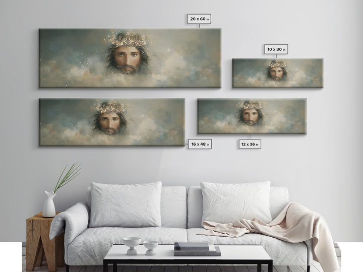 Heavenly Crown – Framed Canvas Print – Christian Wall Art – Jesus Painting – Panoramic Art – Christian Christmas Art – Christian Decor