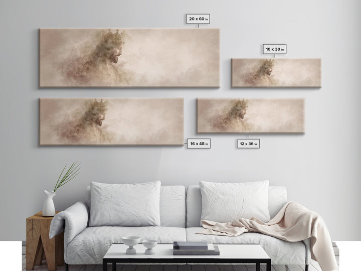 Silent Reverence, Framed Canvas Print, Christian Art Canvas, Christian Wall Art, Panoramic Wall Art, Christmas Art, Christian Gift