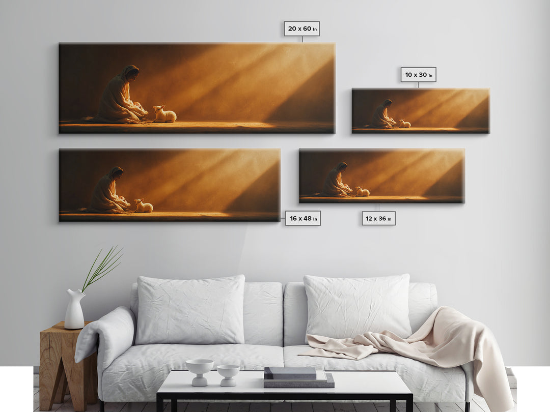 Celestial Nativity | Framed Canvas Print | Christian Wall Art | Christmas Wall Art | Panoramic Art | Christian Decorations | Christmas Art