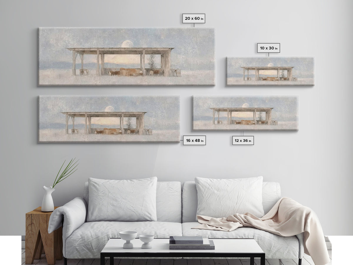 Winter Pasture Grace – Framed Canvas Print – Panoramic Art – Christian Wall Art – Christmas Art – Christian Art Canvas – Christmas Decorati