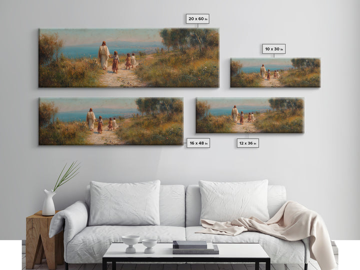 Hillside Grace – Framed Canvas Print – Christian Art Canvas – Panoramic Painting – Christian Wall Art – Jesus Painting – Christian Christma
