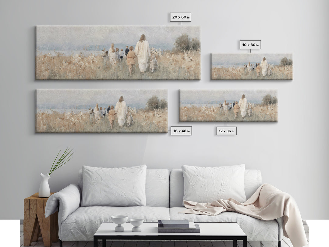 Shepherd’s Dawn – Framed Canvas Print – Christian Wall Art – Panoramic Art – Christian Christmas Art – Jesus Painting – Christian Art Work
