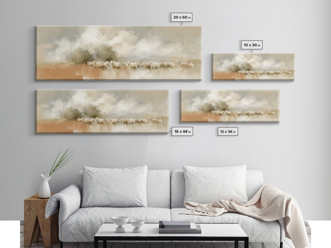 Gentle Shepherd – Framed Canvas Print – Christian Art Canvas – Panoramic Art – Christian Wall Art – Christmas Art – Jesus Painting
