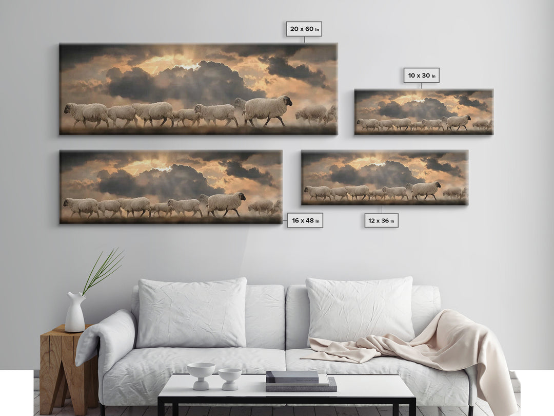 Fields Of Peace | Framed Canvas Print | Christian Wall Art | Panoramic Painting | Christian Art Canvas | Christian Christmas Art | Jesus Pa