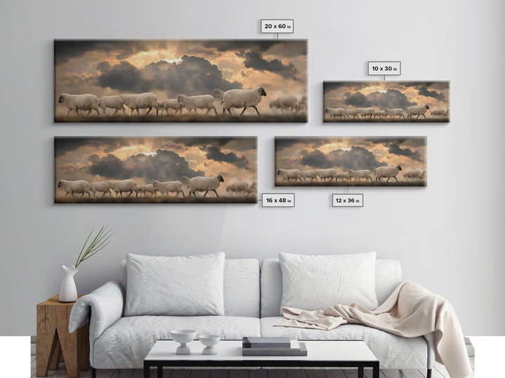 Fields Of Peace | Framed Canvas Print | Christian Wall Art | Panoramic Painting | Christian Art Canvas | Christian Christmas Art | Jesus Pa
