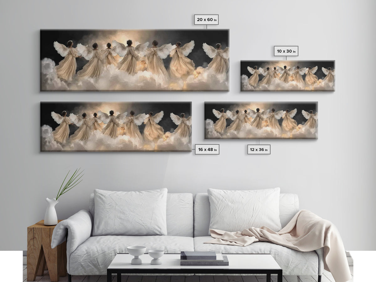 Radiant Hosts – Framed Canvas Print – Christian Wall Art – Panoramic Painting – Christian Art Canvas – Christmas Art – Christian Gift Ideas