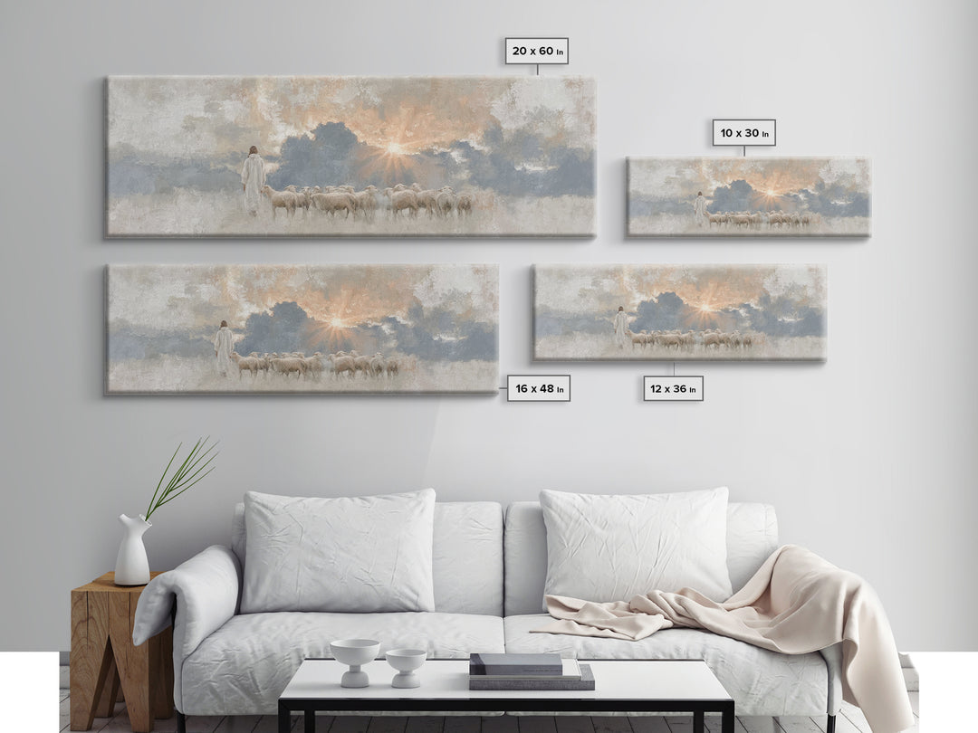 Light Of Mercy | Framed Canvas Print | Panoramic Art | Jesus Painting | Christian Wall Art | Christian Art Canvas | Christian Christmas Art