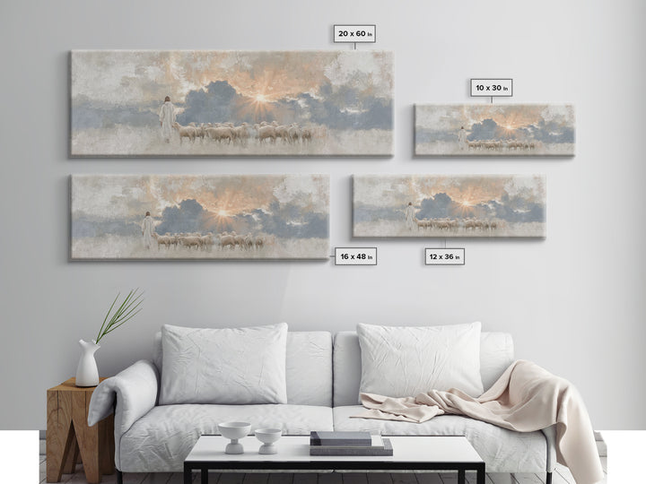 Light Of Mercy | Framed Canvas Print | Panoramic Art | Jesus Painting | Christian Wall Art | Christian Art Canvas | Christian Christmas Art