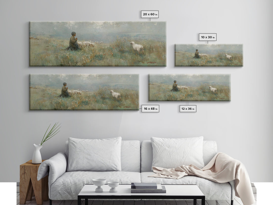 Childlike Faith – Framed Canvas Print – Panoramic Art – Christian Wall Art – Christian Art Canvas – Jesus Painting – Christmas Art
