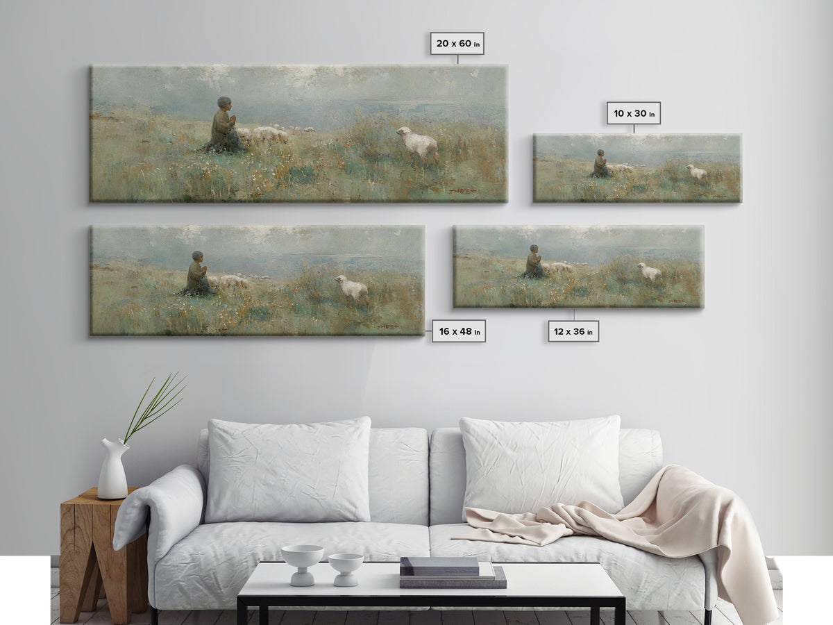 Childlike Faith – Framed Canvas Print – Panoramic Art – Christian Wall Art – Christian Art Canvas – Jesus Painting – Christmas Art