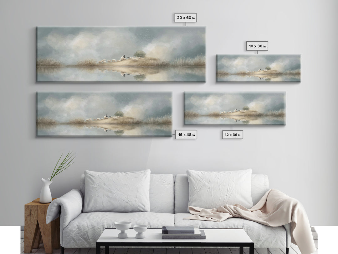 Hillside Morning Peace | Framed Canvas Print | Panoramic Painting | Christian Wall Art | Jesus Art Print | Modern Christian Art | Christmas