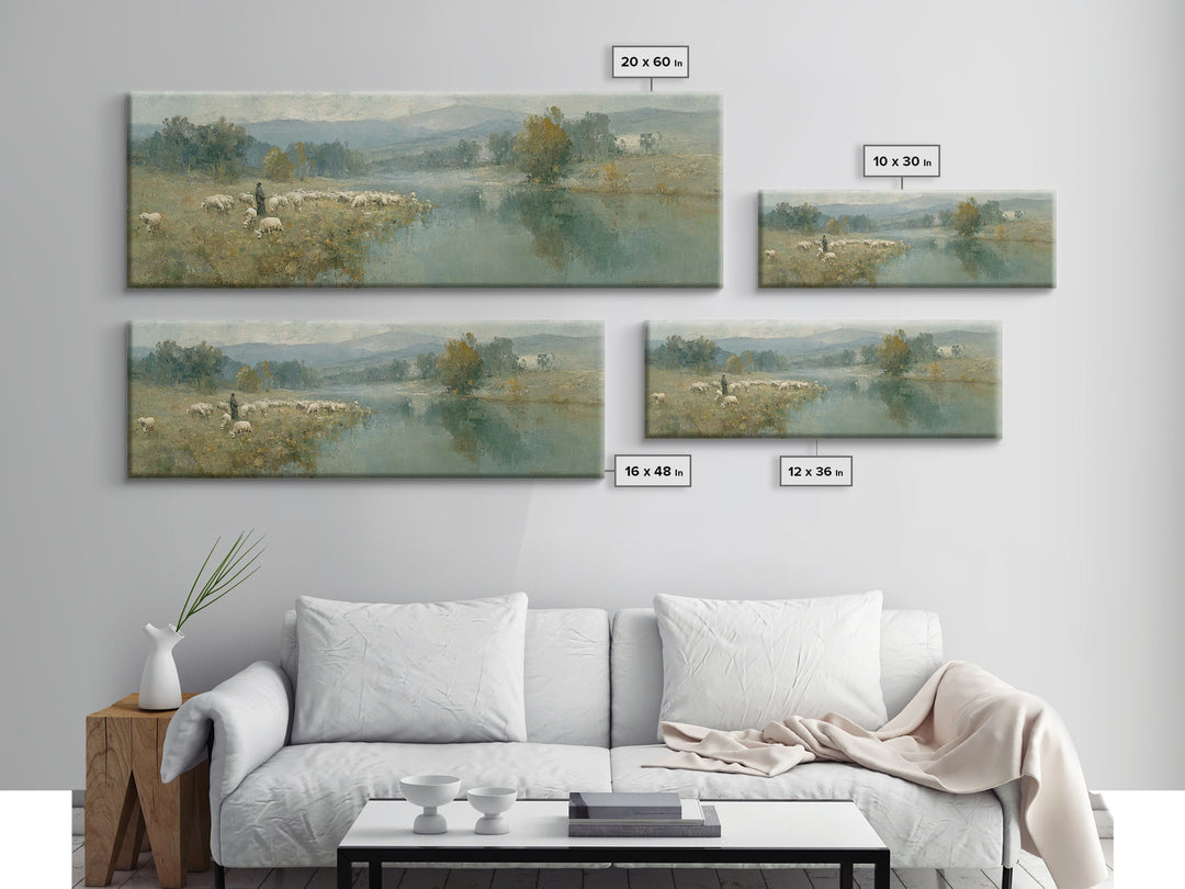 The Gentle Guide – Framed Canvas Print – Extra Wide Art – Christian Wall Art – Christian Painting – Jesus Canvas Art – Christian Christmas