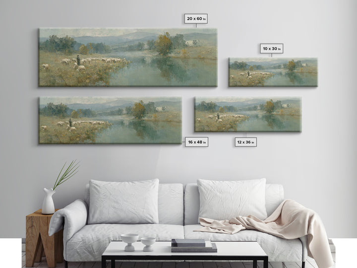 The Gentle Guide – Framed Canvas Print – Extra Wide Art – Christian Wall Art – Christian Painting – Jesus Canvas Art – Christian Christmas