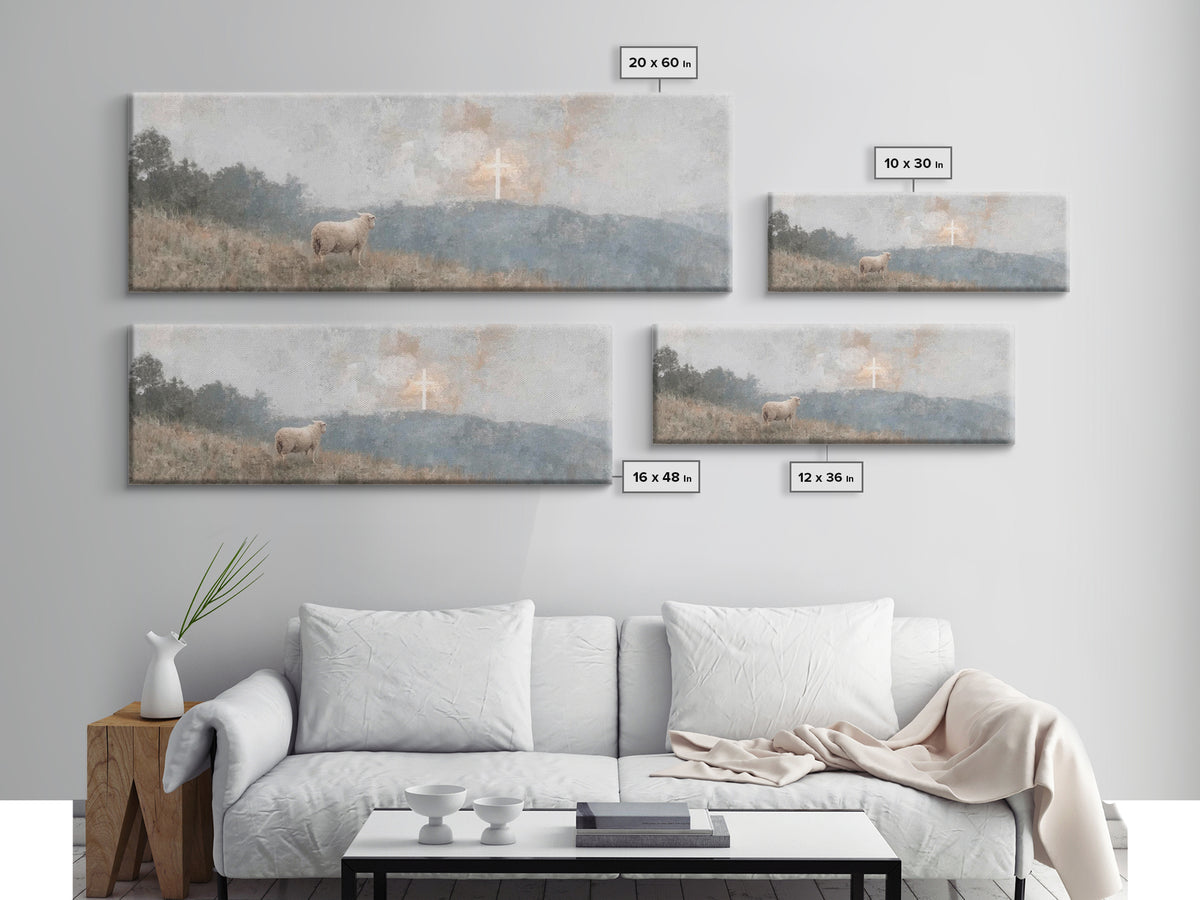 Valley Of Mercy – Framed Canvas Print – Panoramic Wall Art – Christian Art Gift – Modern Christian Art – Jesus Painting – Christmas Art Pri