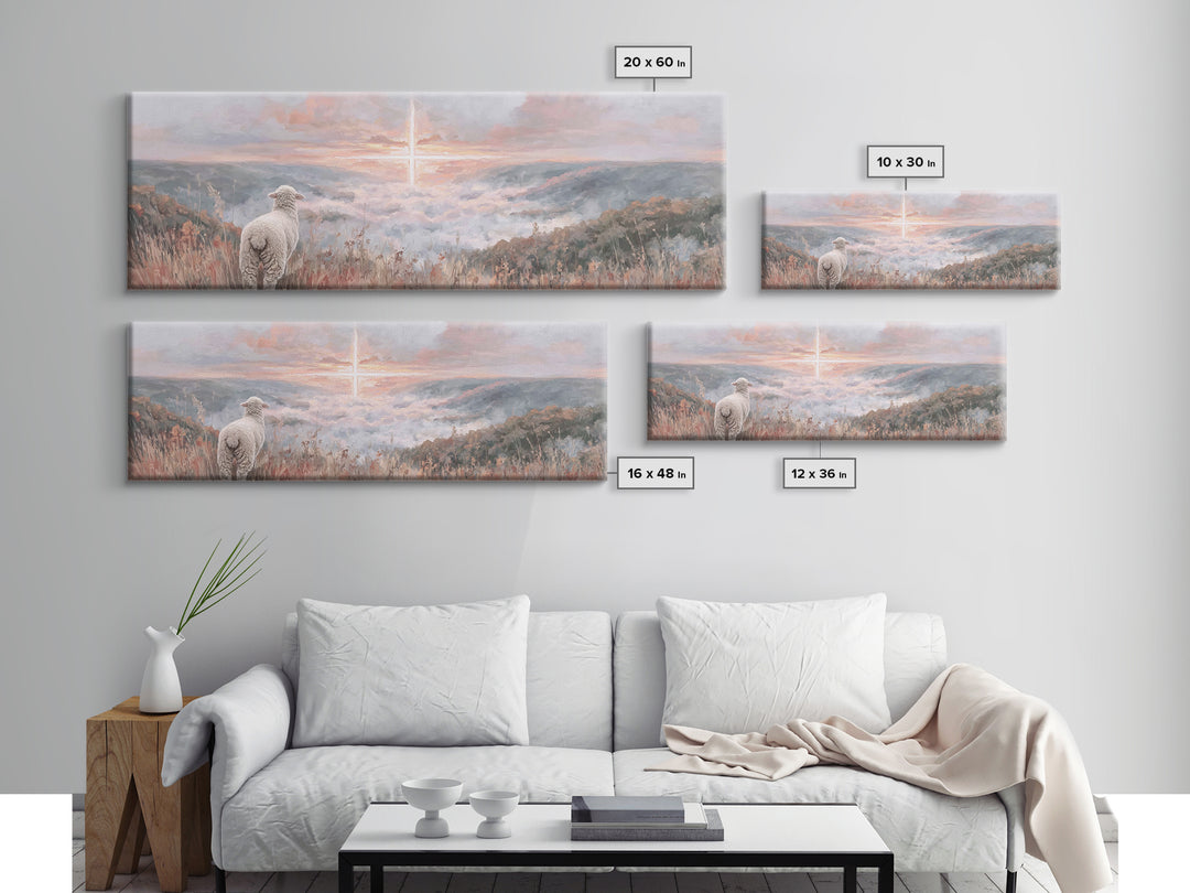 Crosslight Horizon | Framed Canvas Print | Panoramic Print | Christian Wall Art | Christian Art Painting | Jesus Canvas Art | Christian Chr