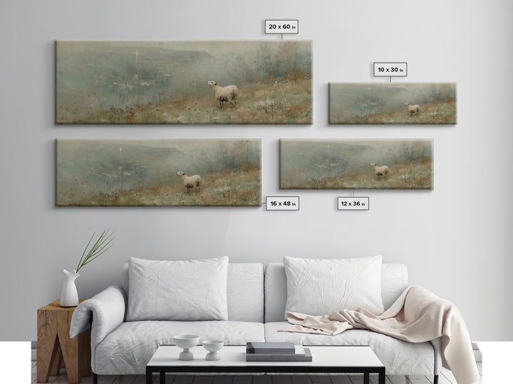 Hillside Grace | Framed Canvas Print | Panoramic Painting | Christian Art Canvas | Christian Christmas Art | Subtle Christian Art | Christi