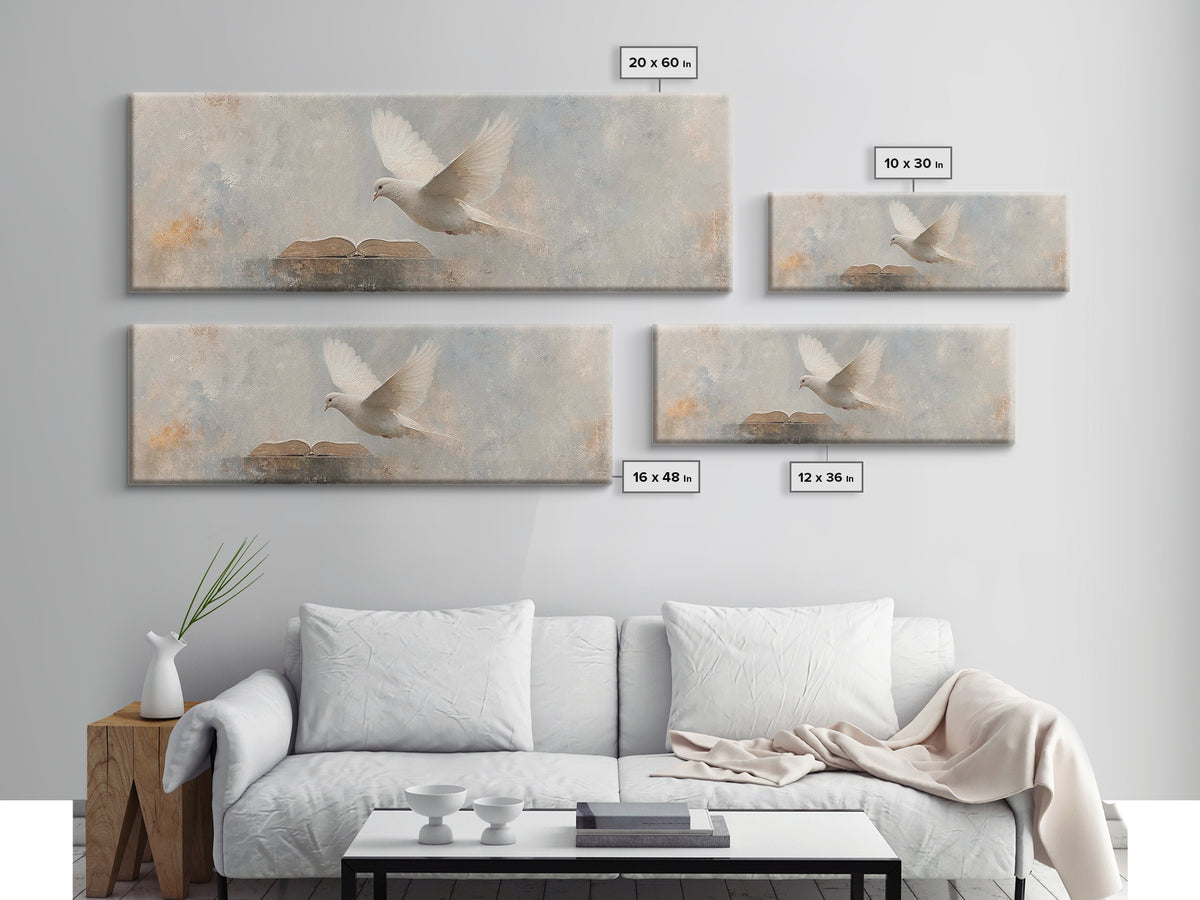 Word And Spirit – Framed Canvas Print – Panoramic Print – Christian Wall Art – Christian Art Painting – Minimalist Christian Art – Christia